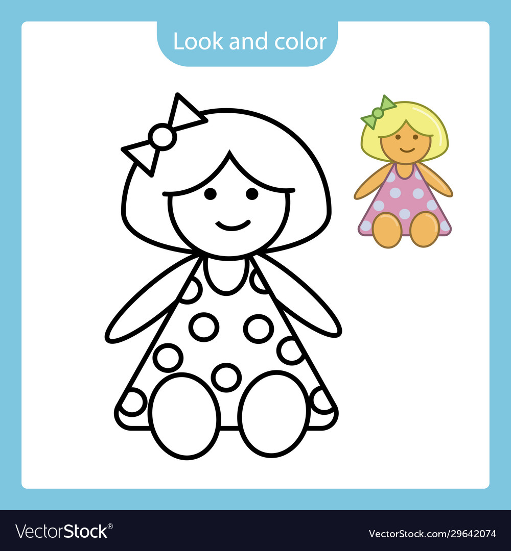 Premium Vector  Doll house coloring page for kids, vector