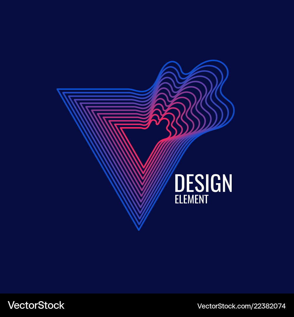 Modern abstract element with dynamic waves Vector Image