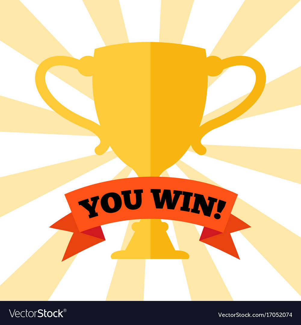 you-win-poster-with-prize-cup-royalty-free-vector-image