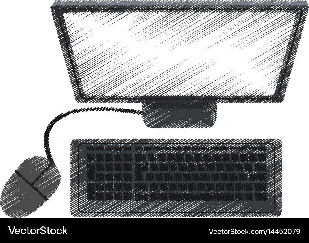 Desk computer icon image Royalty Free Vector Image