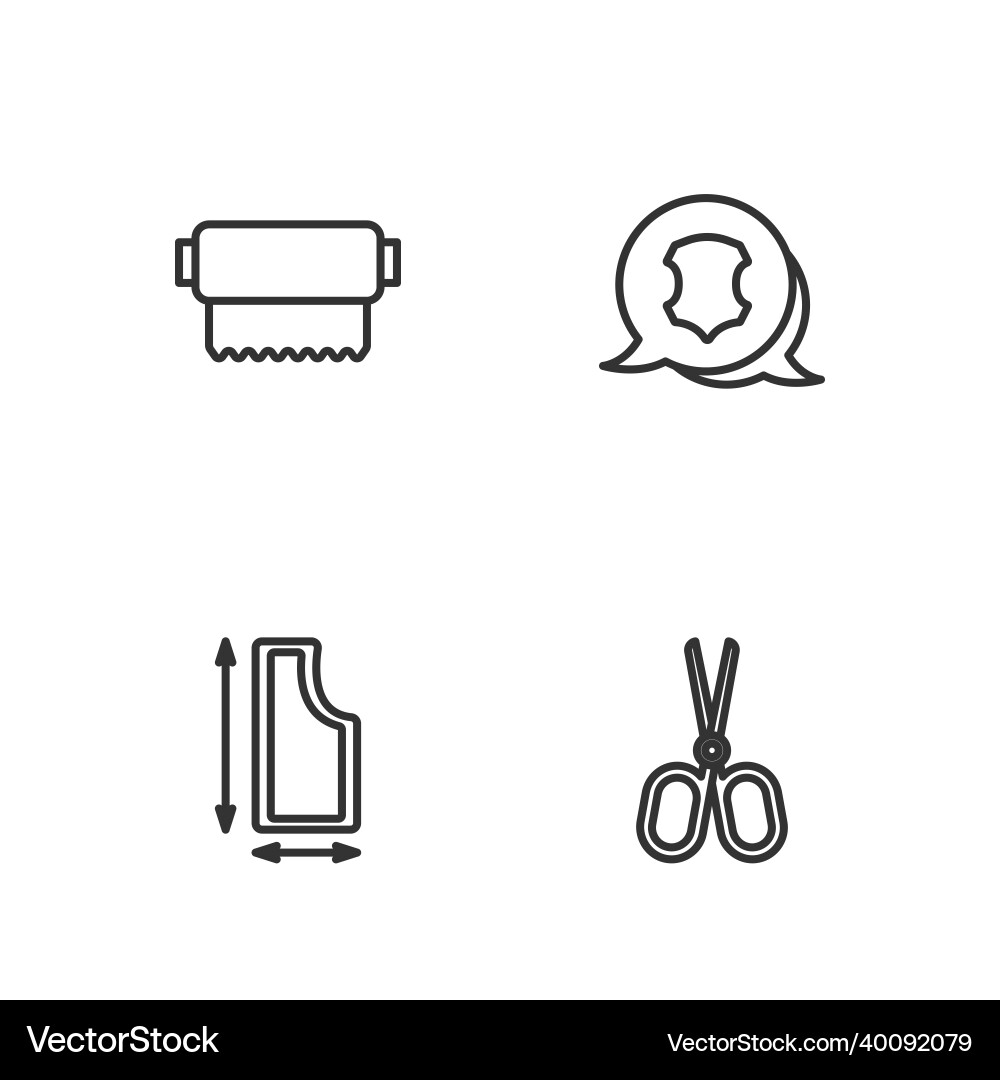 Set line scissors sewing pattern textile fabric Vector Image