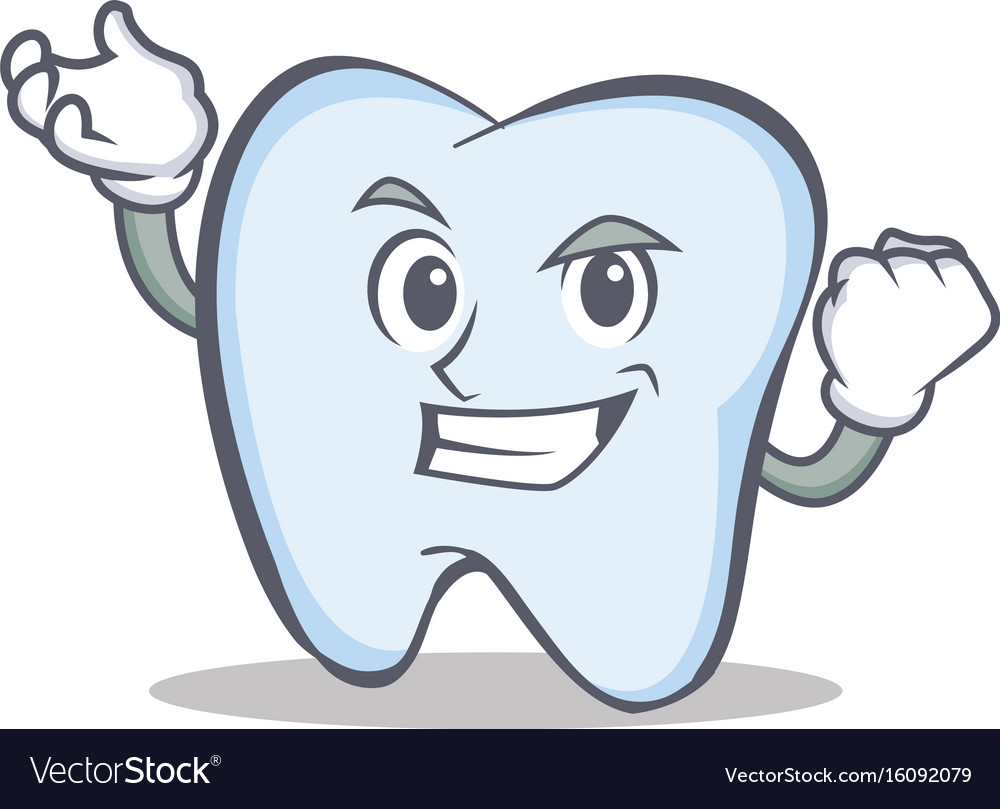 Successful tooth character cartoon style Vector Image