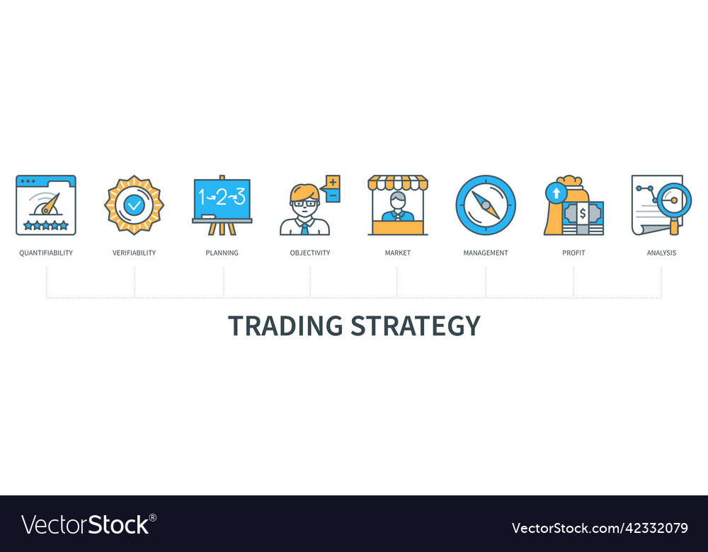 Trading Strategy Infographics In Minimal Flat Vector Image 0474