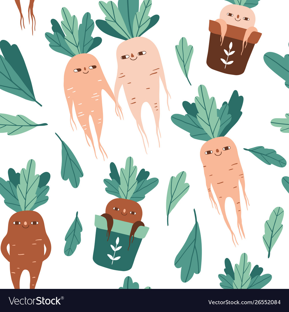 Mandrake Root Vector Character Isolated on White Stock Vector