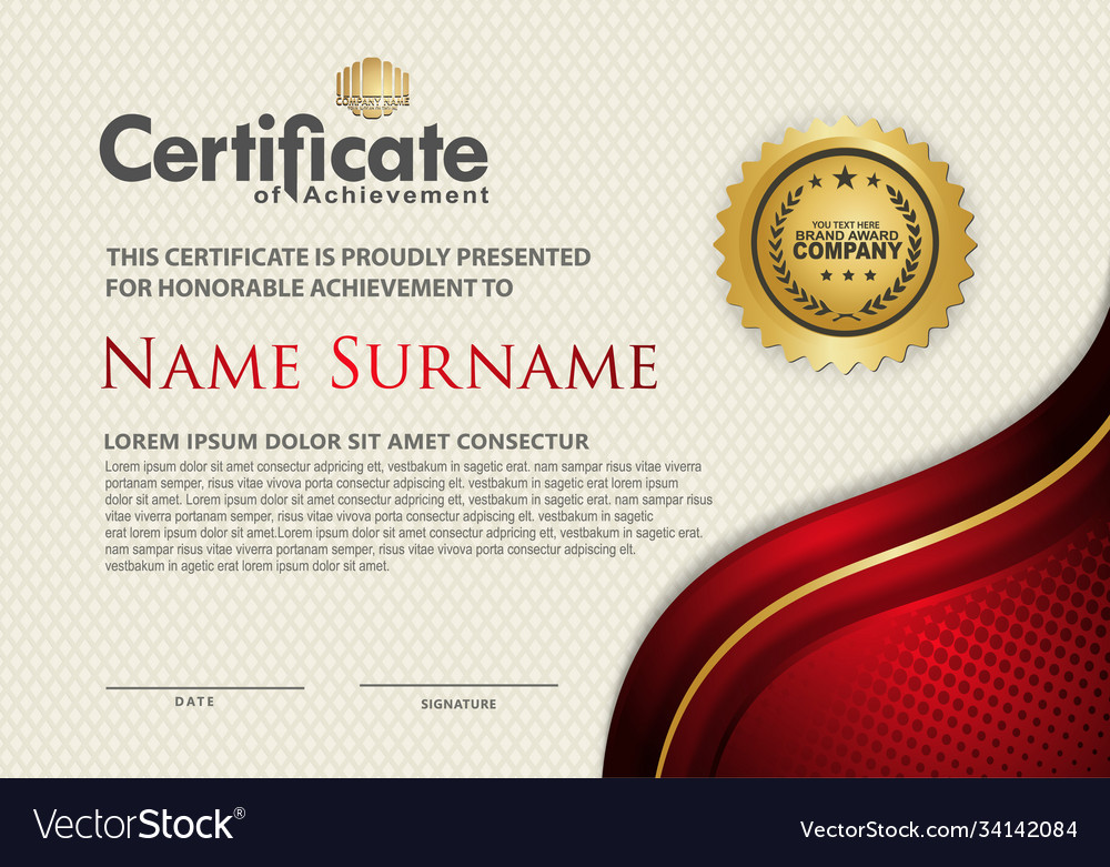 Luxury and elegant certificate template Royalty Free Vector