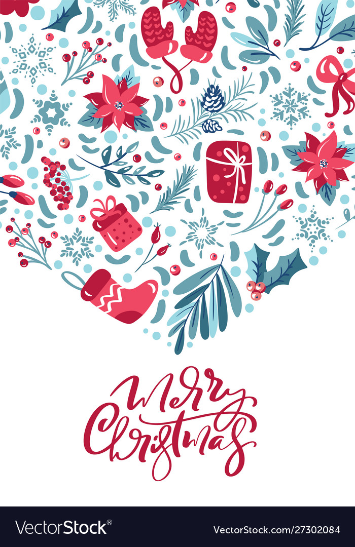 Merry christmas calligraphic lettering hand Vector Image