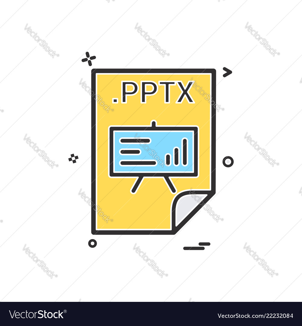 pptx application download file files format icon vector image