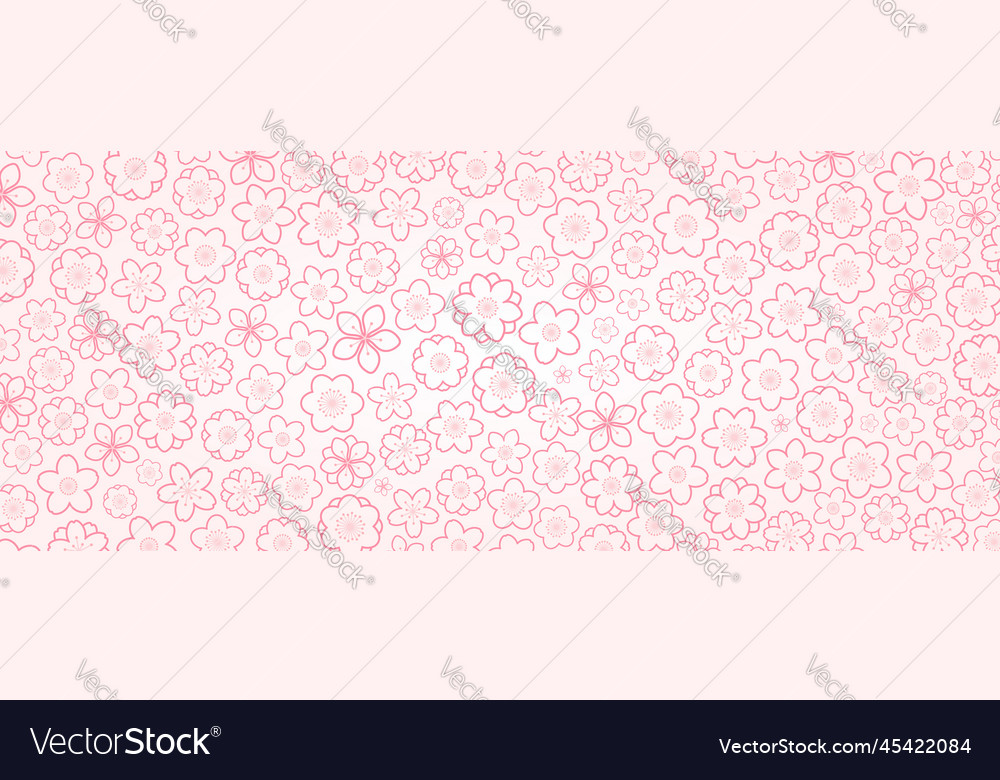 Spring flowers blossoms background line art Vector Image