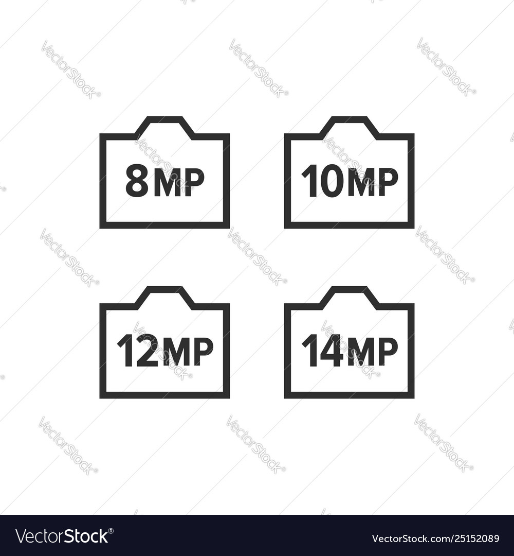 8mp megapixel camera 10mp 12mp 14mp Royalty Free Vector