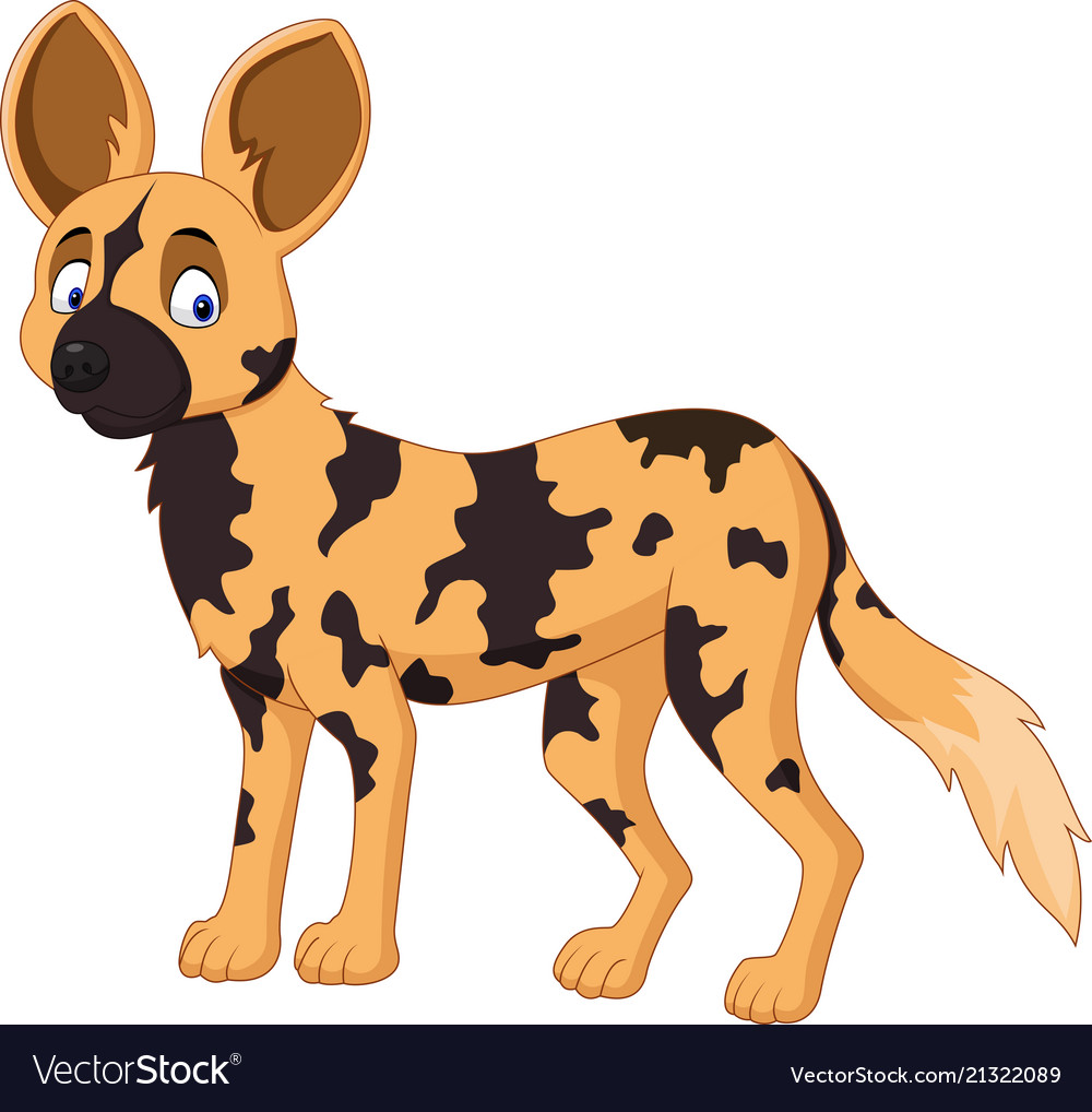 Cartoon african wild dog Royalty Free Vector Image