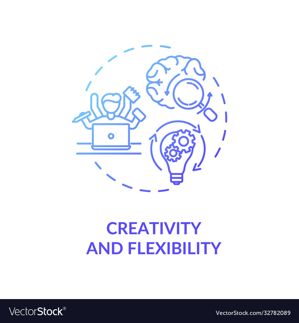 Creativity and flexibility concept icon