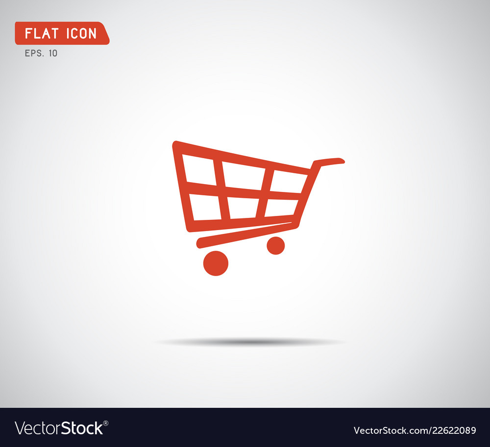 Flat shopping cart icon logo design Royalty Free Vector