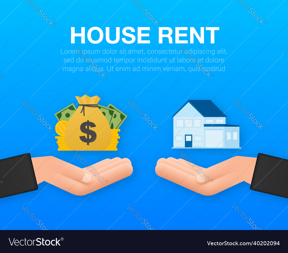 Hand holds house and key on finger and giving Vector Image