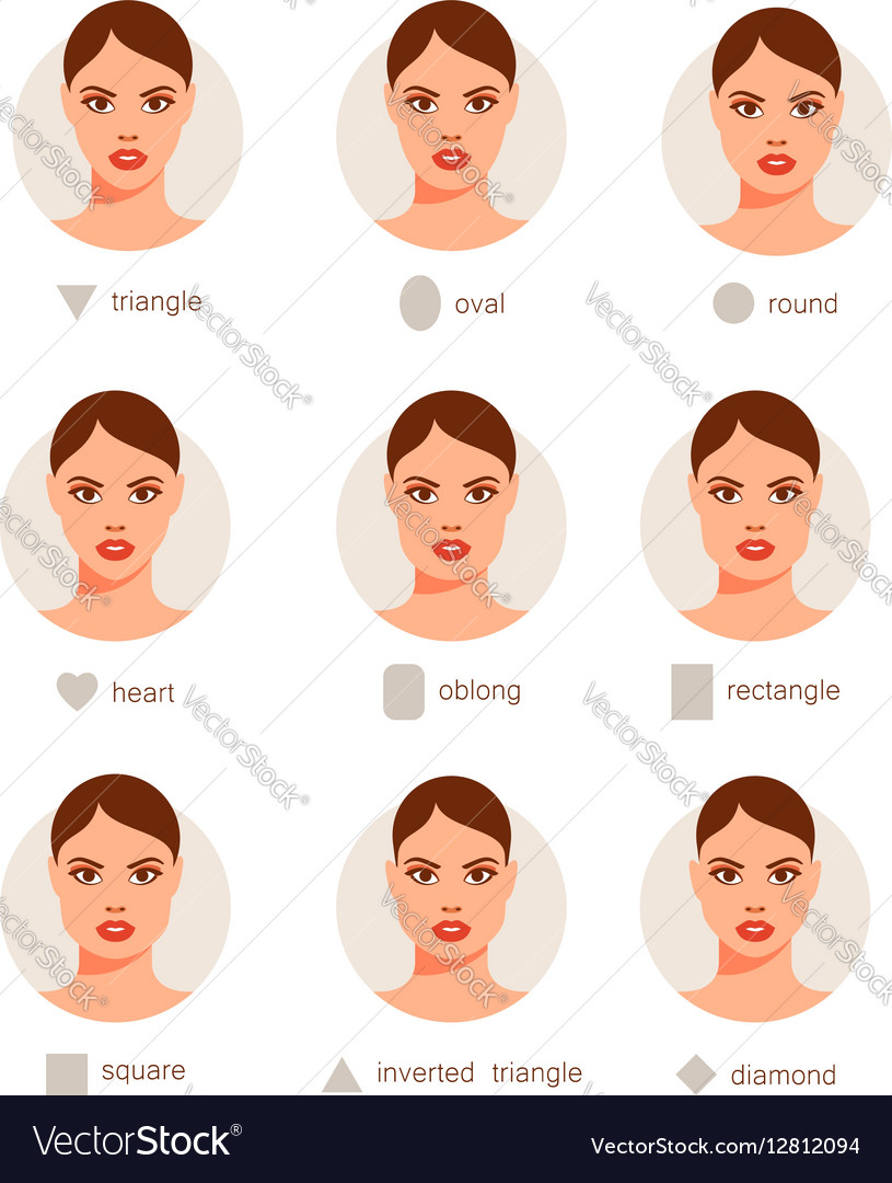 Set different woman faces Royalty Free Vector Image