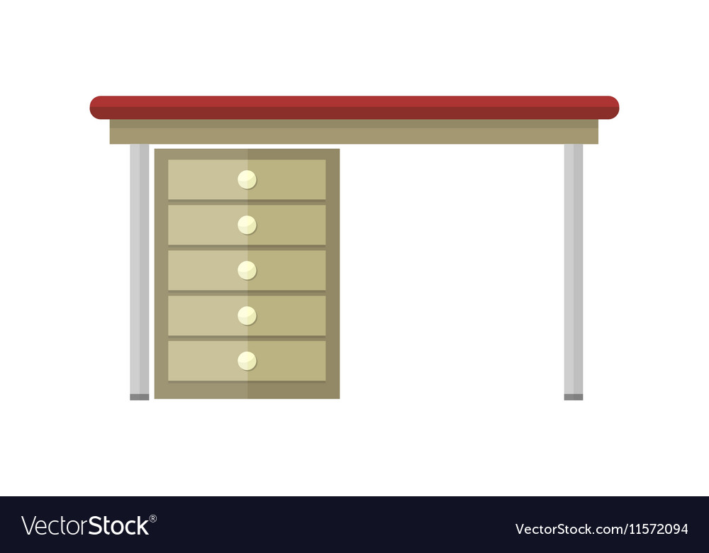 Table in flat design Royalty Free Vector Image