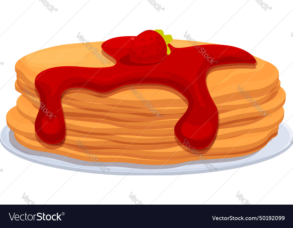 Bakery pancakes icon cartoon caviar Royalty Free Vector