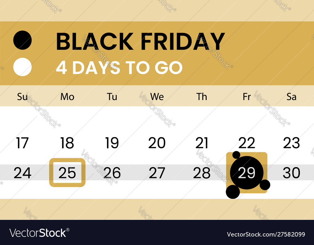 Black Friday Banner As Calendar With Countdown Vector Image