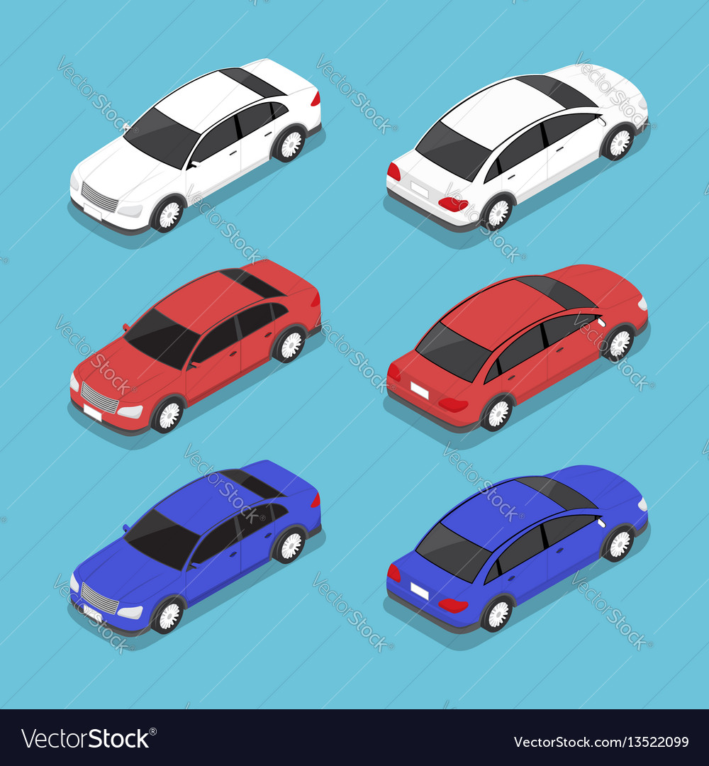 Download Flat 3d isometric car Royalty Free Vector Image