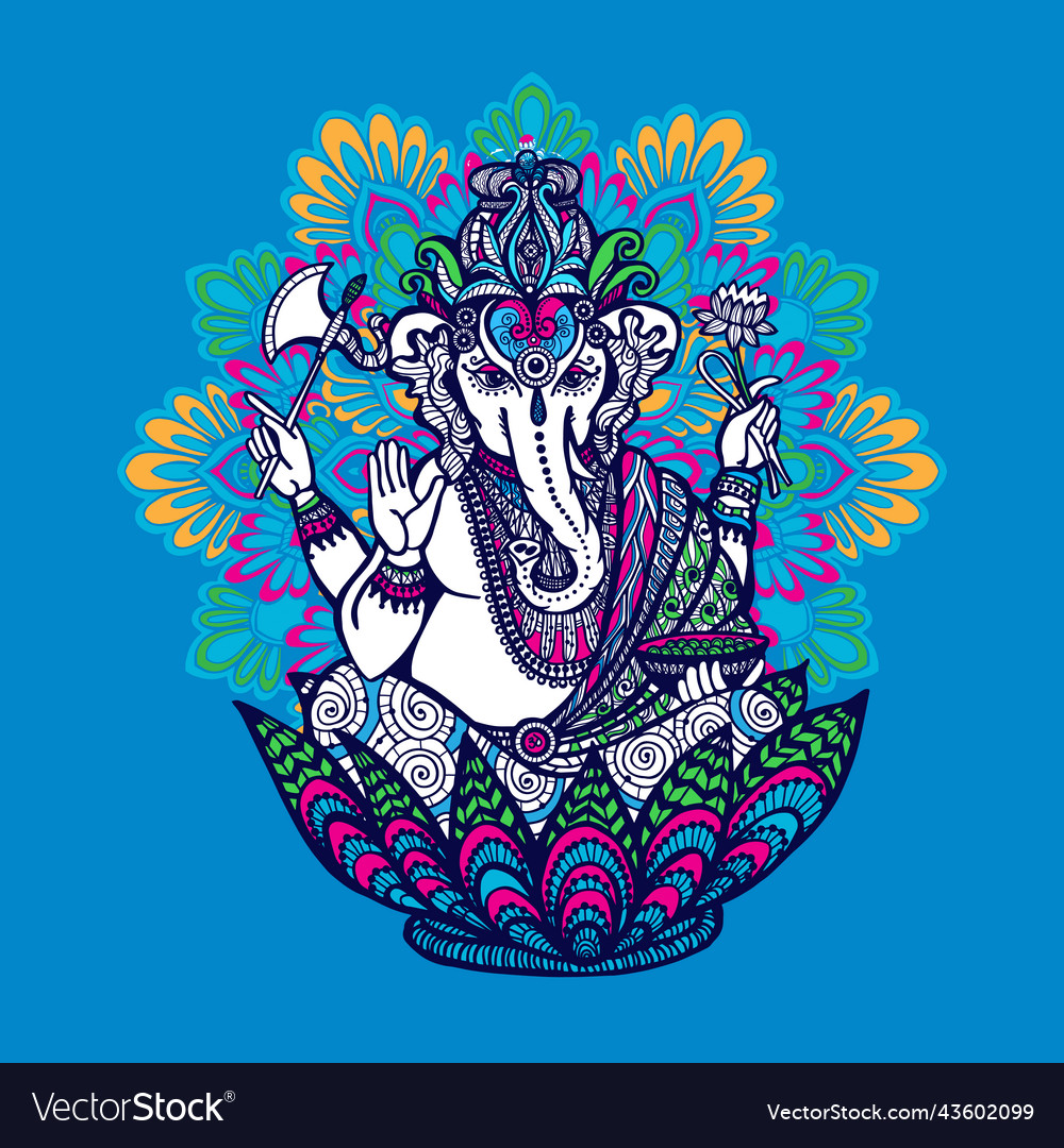 Ganesha with ornate mandala