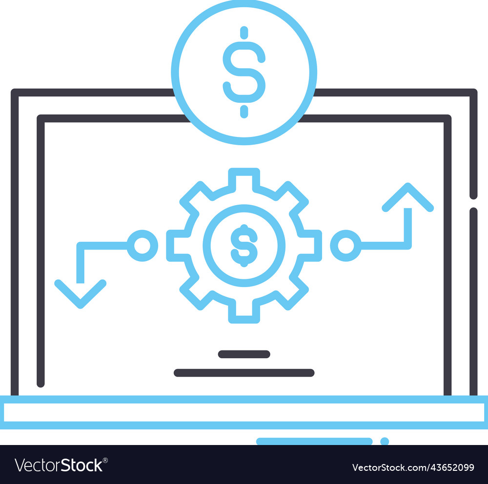 Optimization method line icon outline symbol Vector Image