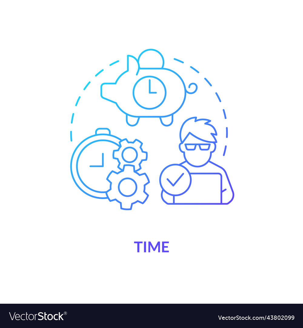 Time blue gradient concept icon Royalty Free Vector Image