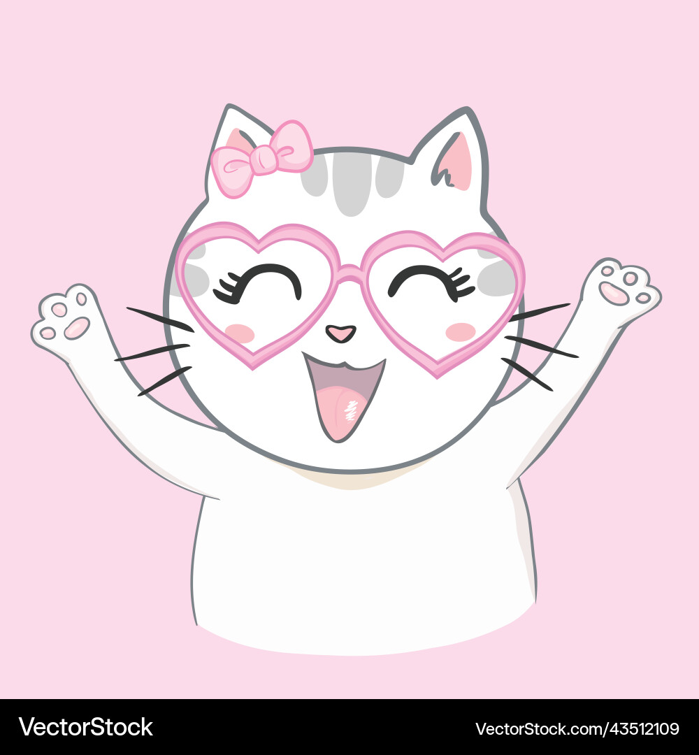 cute-cat-sketch-print-design-cat-children-print-vector-image