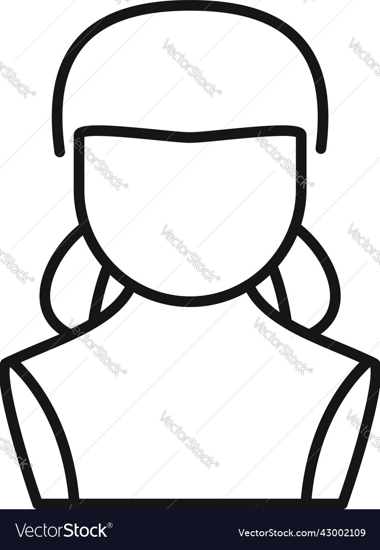 Fashion wig icon outline hair style Royalty Free Vector