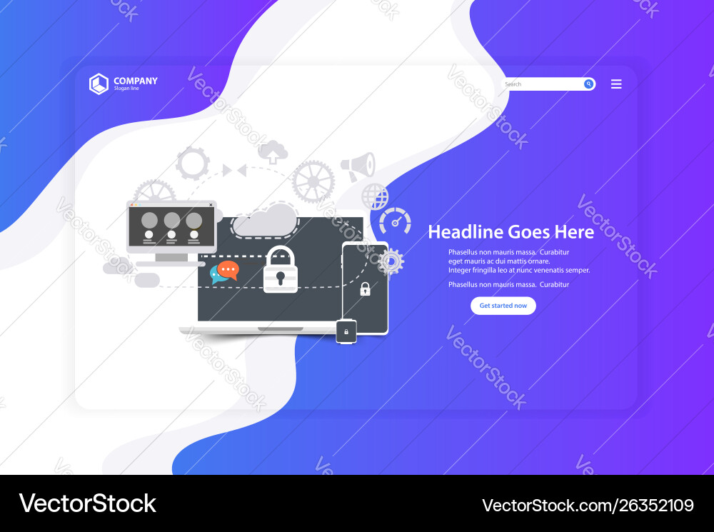 Flat design website landing page template Vector Image