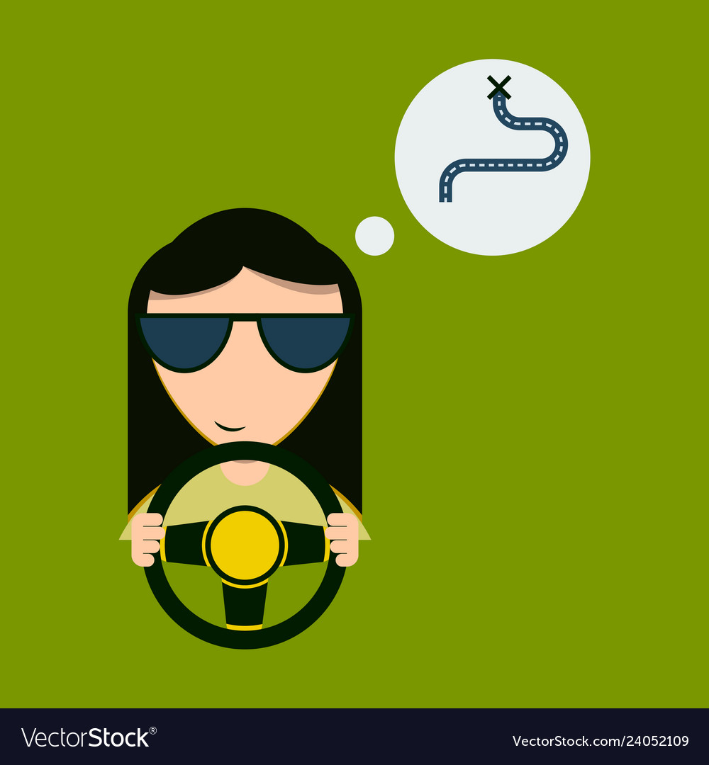 Girl in the car Royalty Free Vector Image - VectorStock