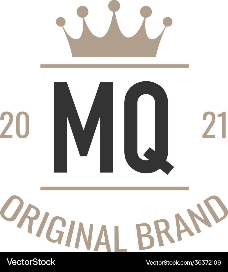 Initial letter mq king logo design template Vector Image