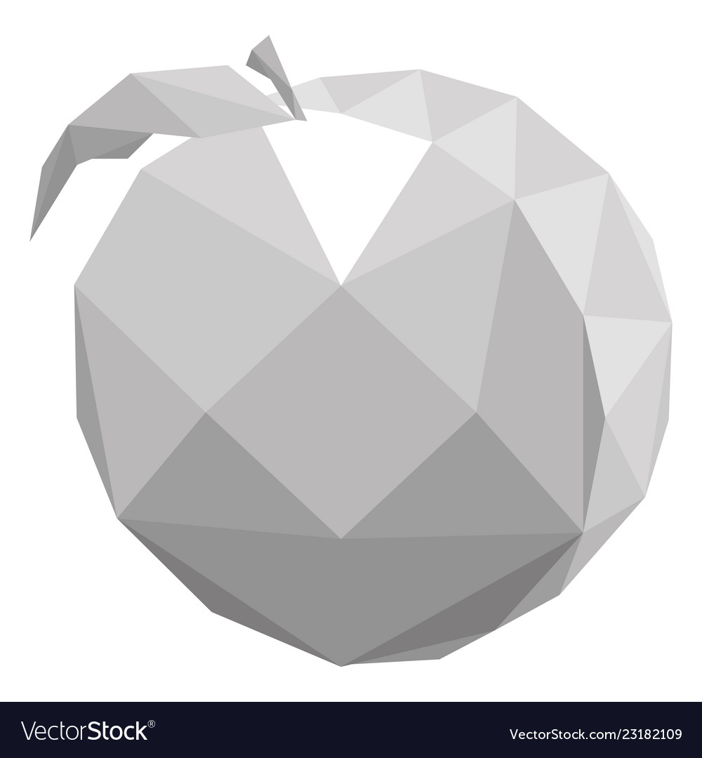 Isolated low poly peach fruit Royalty Free Vector Image