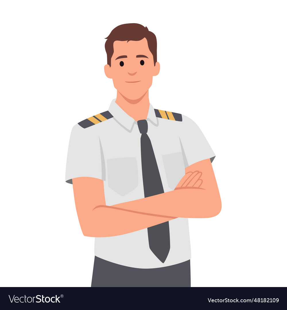 Pilot character and set of elements for his work Vector Image