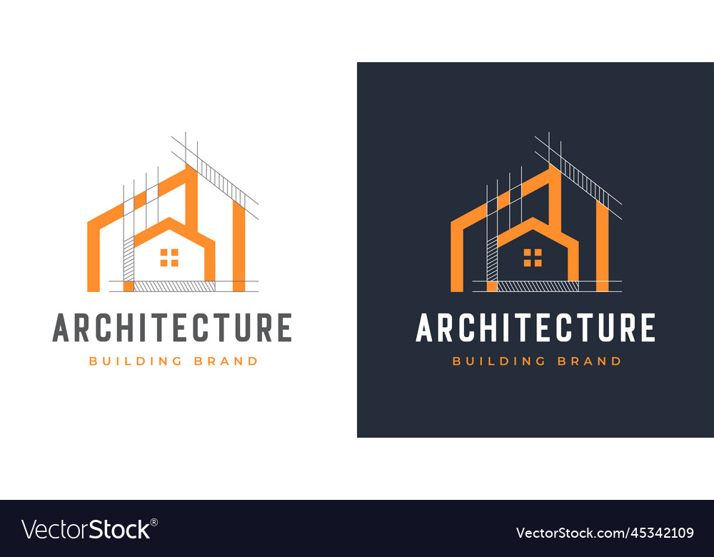 Real estate house building construction logo Vector Image