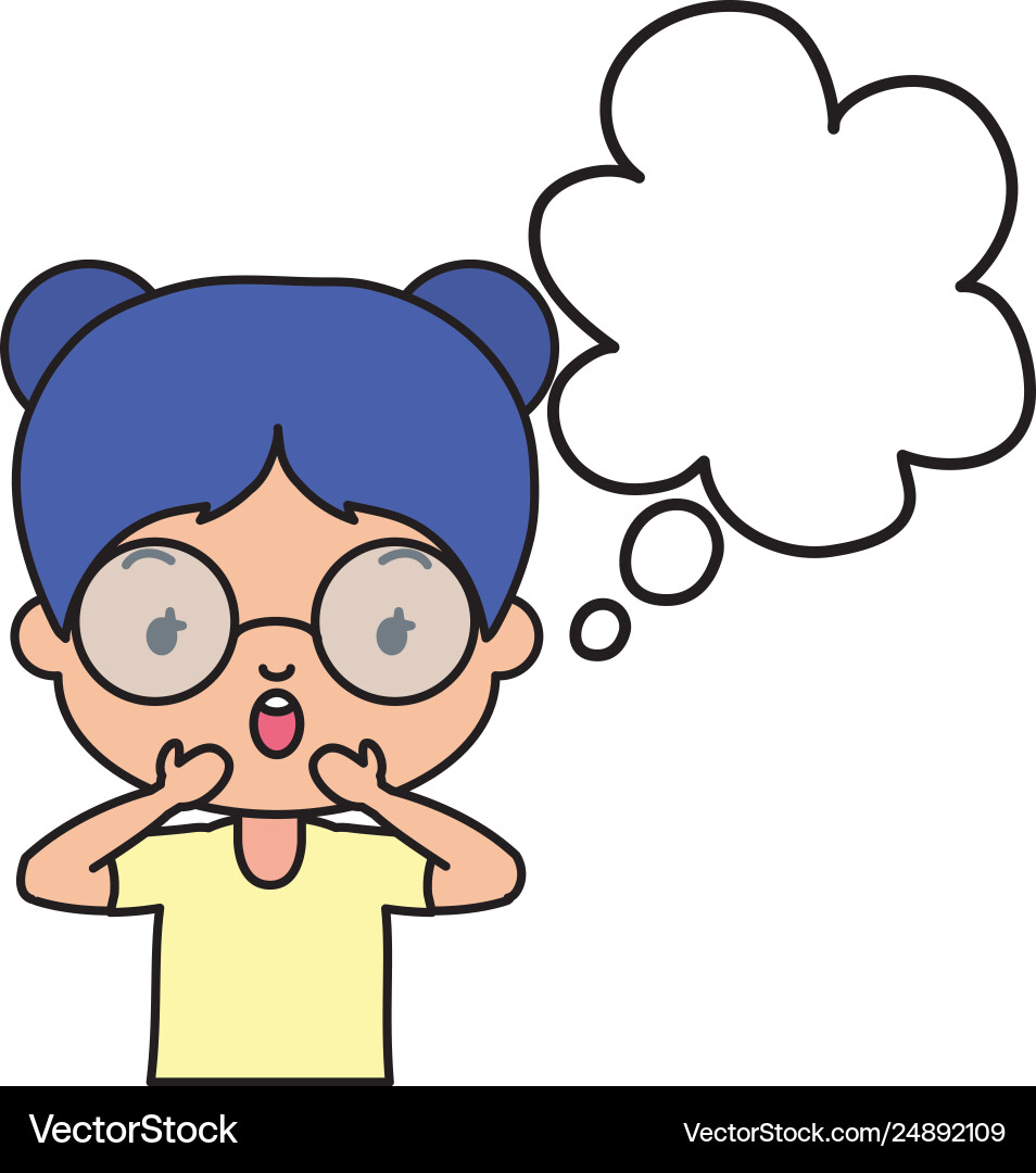 School girl speech bubble Royalty Free Vector Image