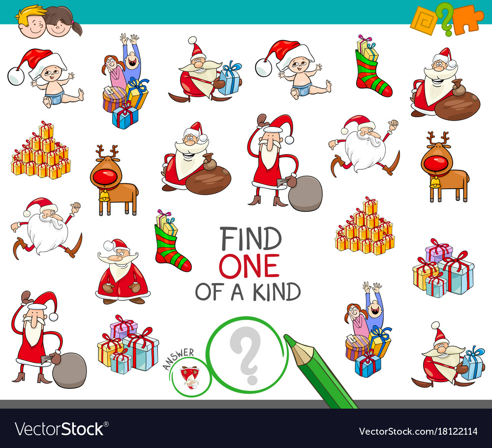Christmas one of a kind cartoon game Royalty Free Vector