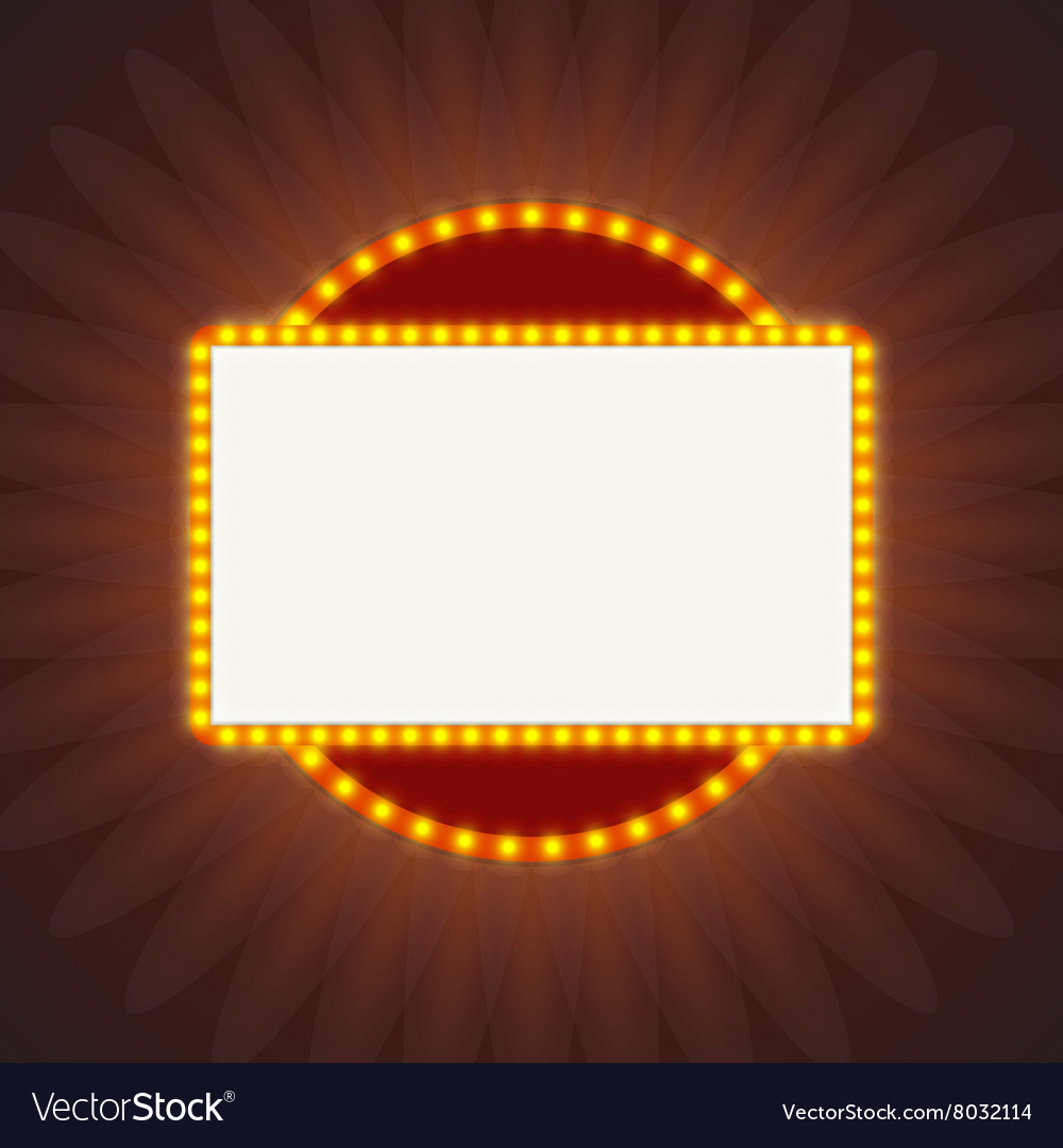 Glowing Retro Light Banner For Text Royalty Free Vector