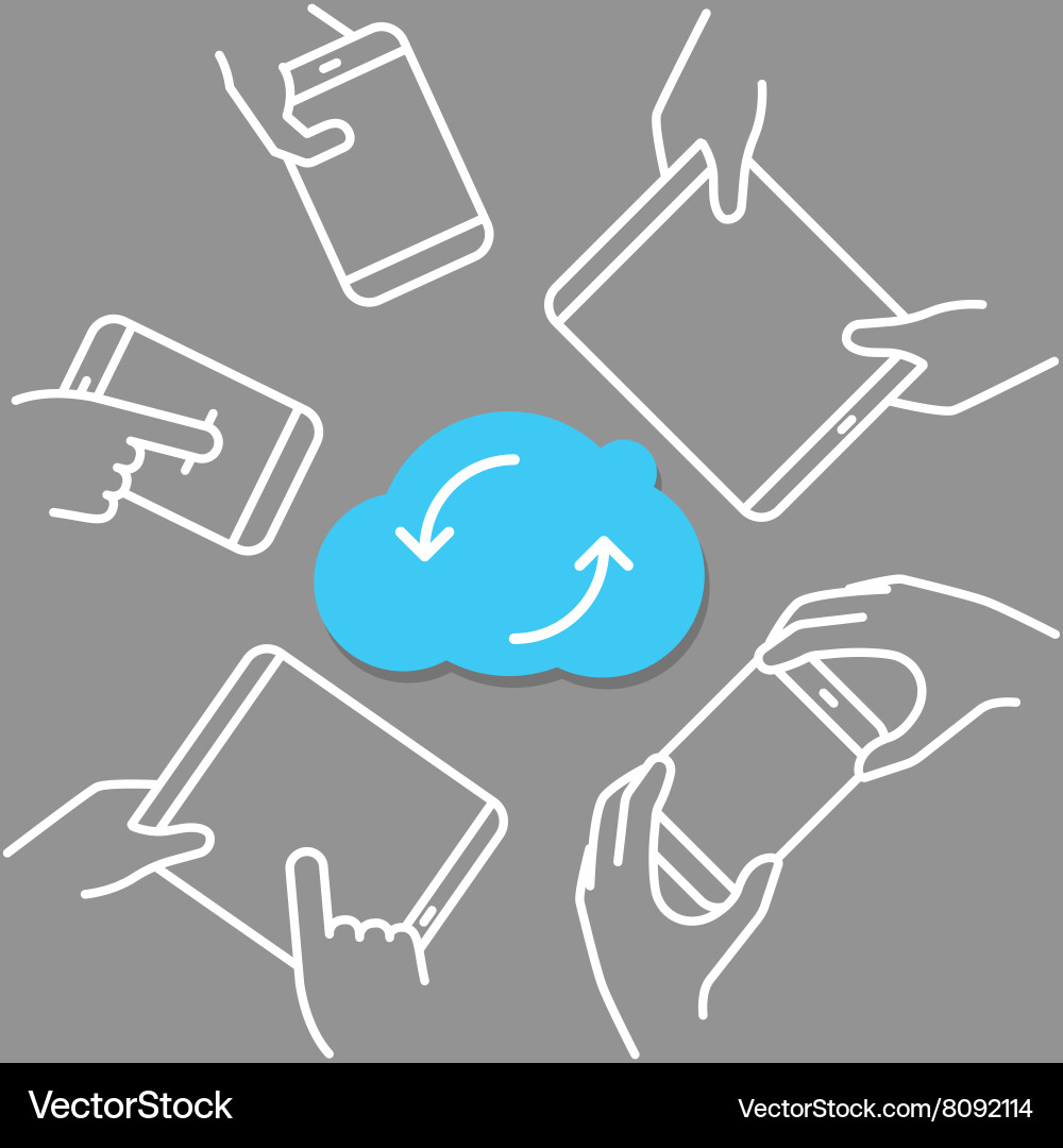 Modern cloud technology scheme concept Royalty Free Vector