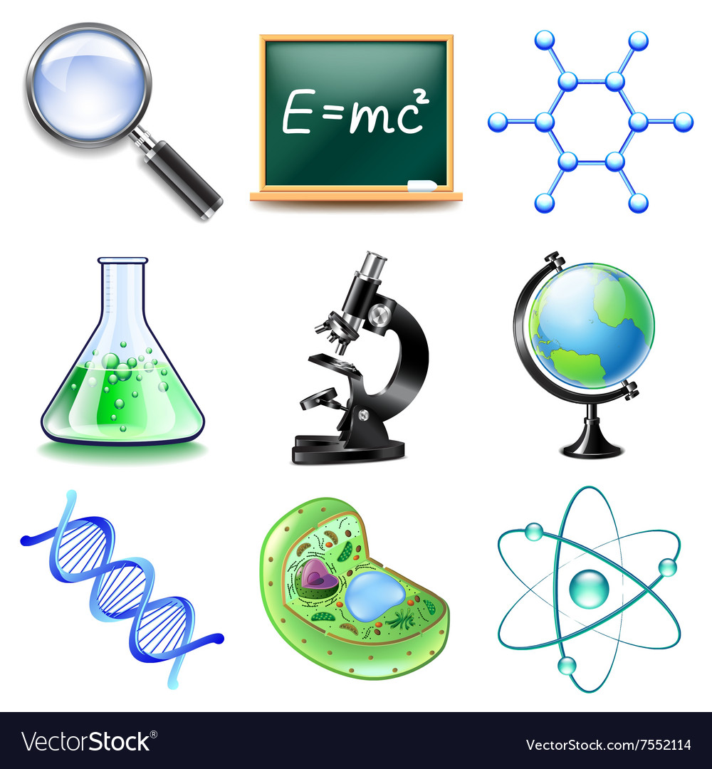 Science icons set Royalty Free Vector Image - VectorStock