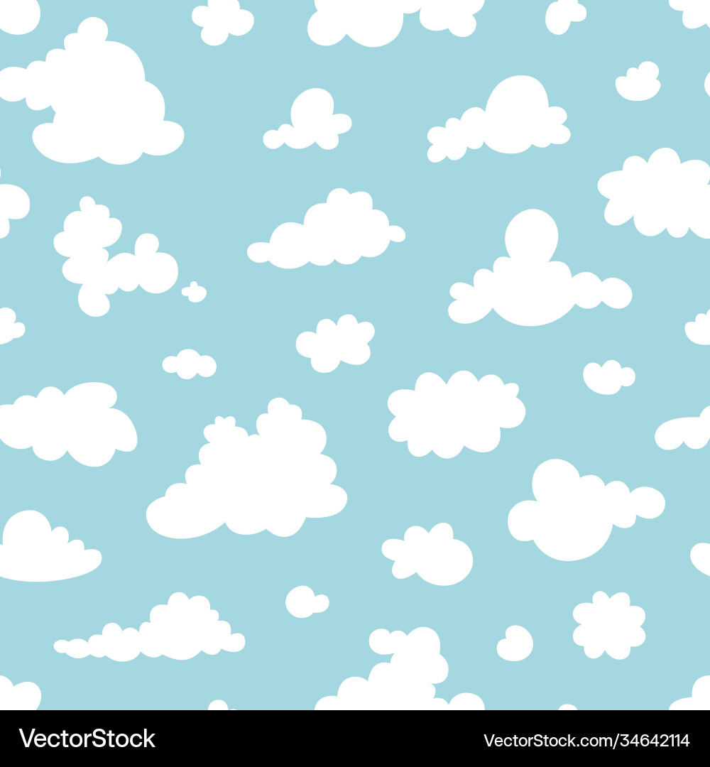 Seamless pattern clouds on blue sky Royalty Free Vector