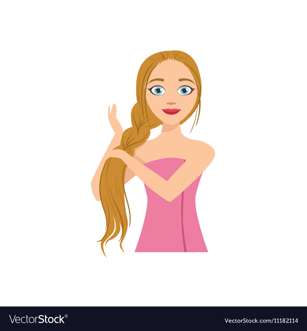 Woman platting the hair home spa treatment Vector Image Woman platting the hair home spa treatment Vector Image