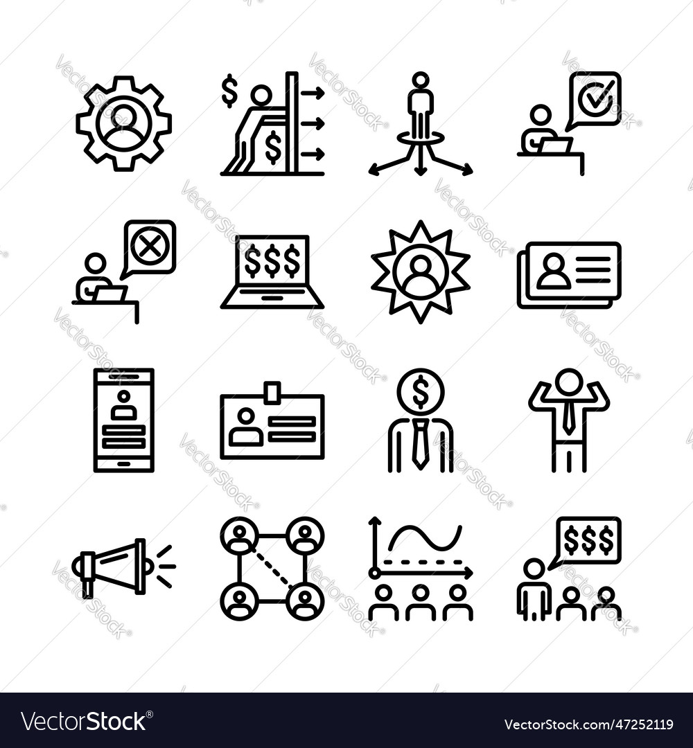 Business icon set Royalty Free Vector Image - VectorStock