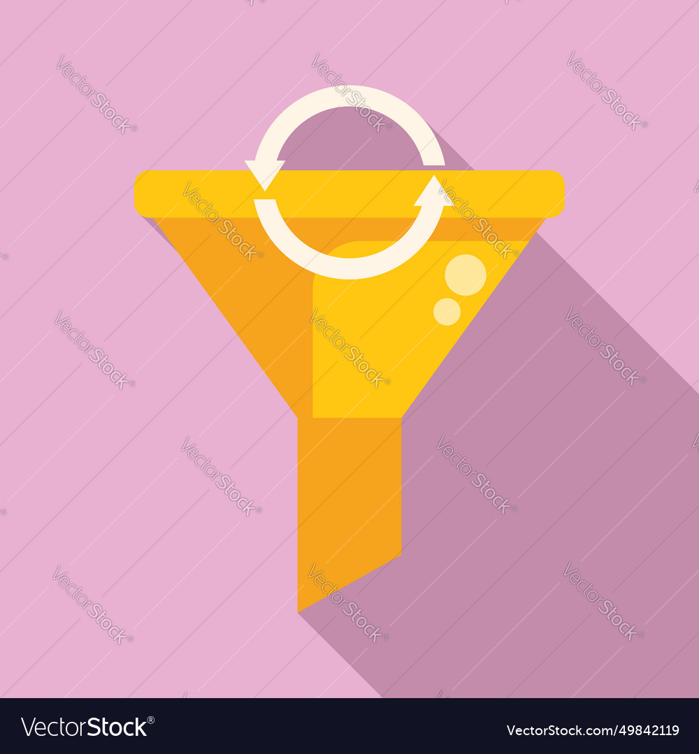 Filter funnel icon flat leak data app Royalty Free Vector