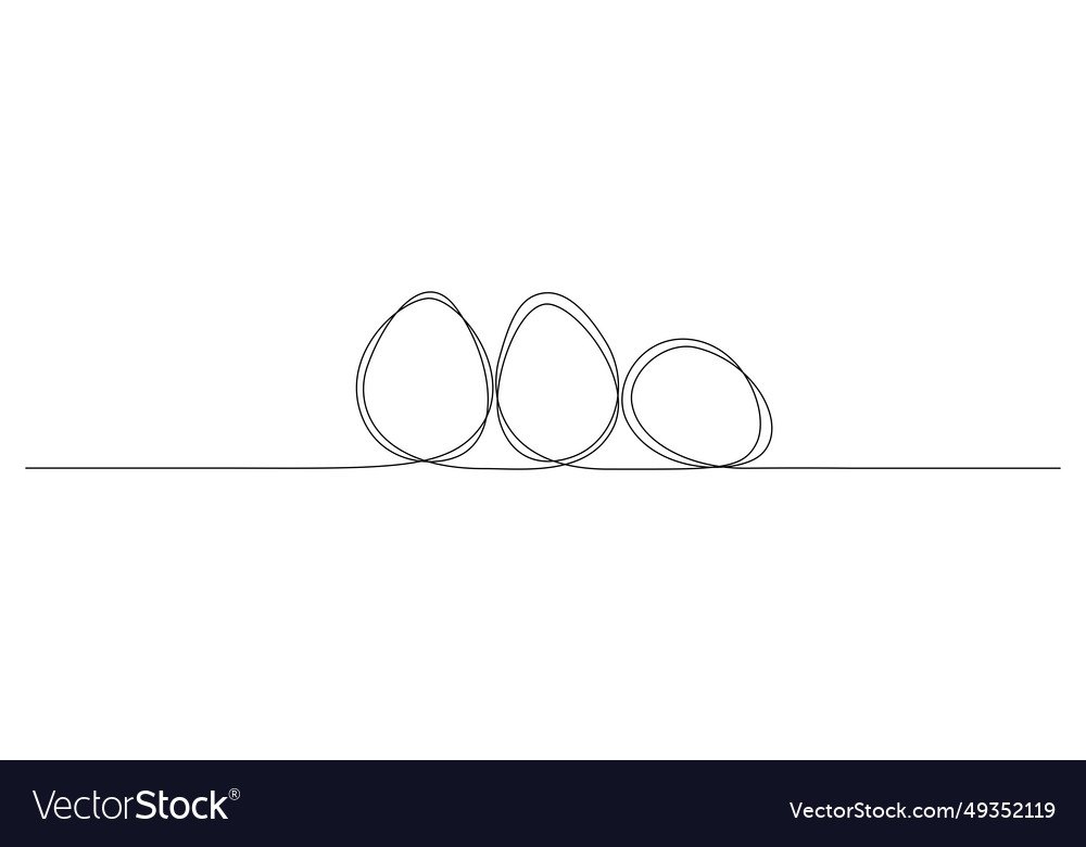 One continuous line drawing of easter eggs Vector Image