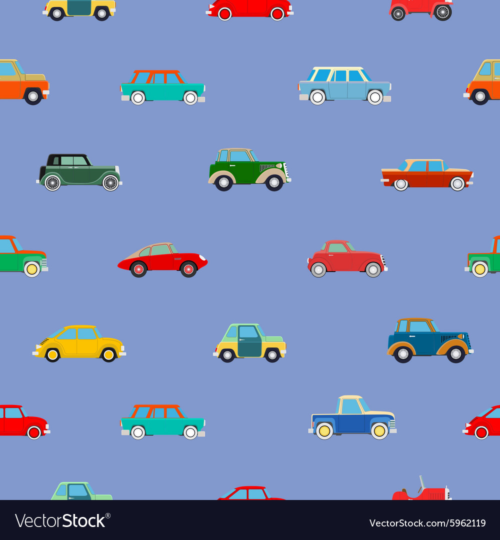 Seamless wallpaper of cars Royalty Free Vector Image