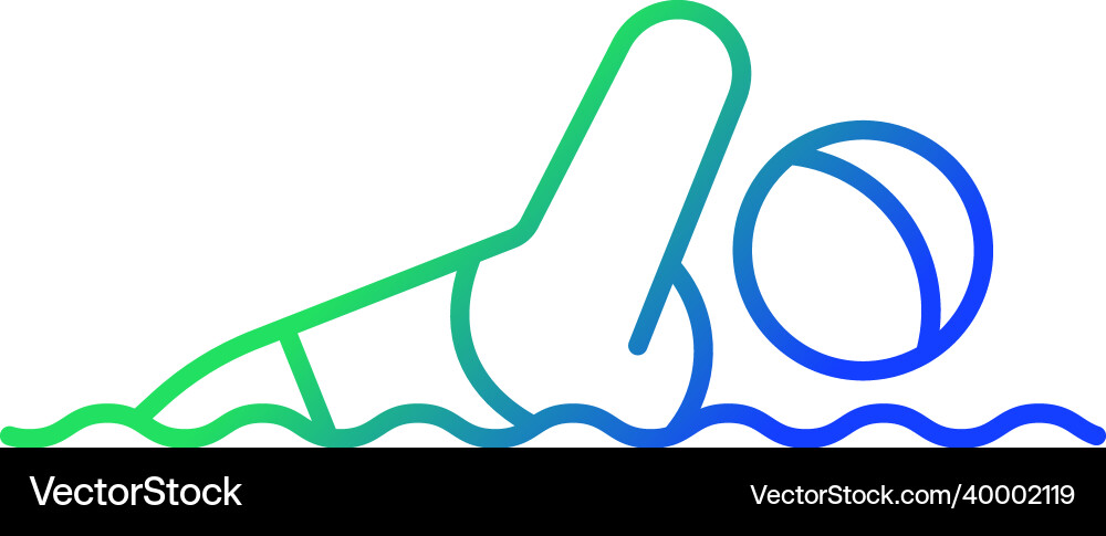 Swimming gradient linear icon Royalty Free Vector Image