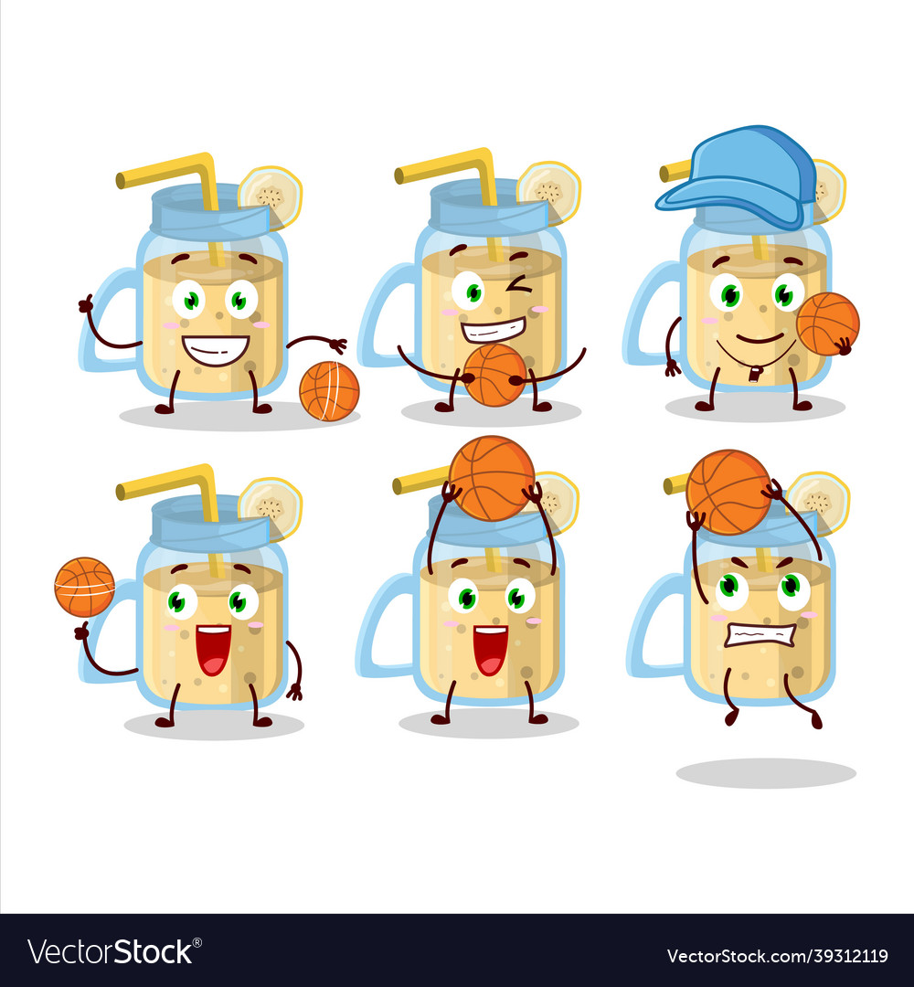 Talented banana smoothie cartoon character Vector Image