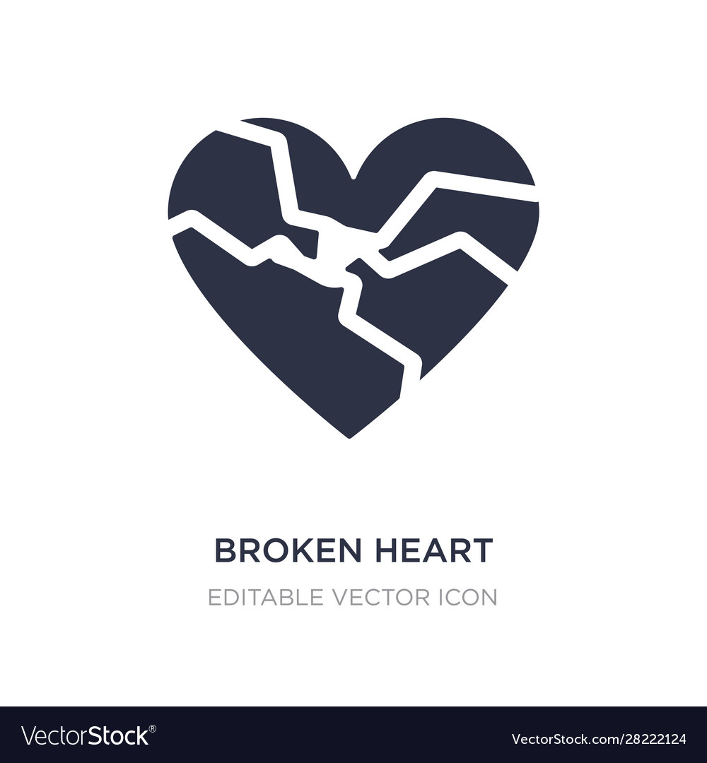 Broken heart icon on white background simple Vector Image