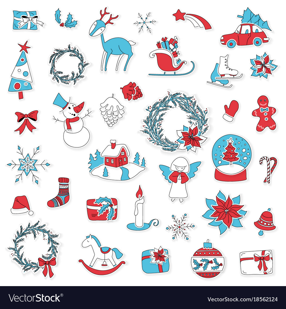christmas set icon stickers