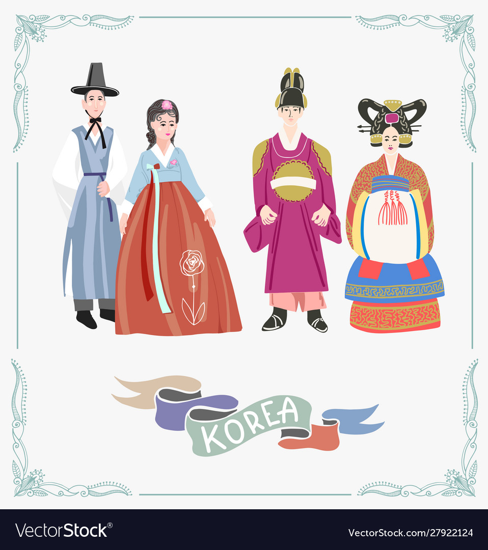 https://cdn5.vectorstock.com/i/1000x1000/21/24/couple-in-traditional-korean-wedding-dresses-wear-vector-27922124.jpg