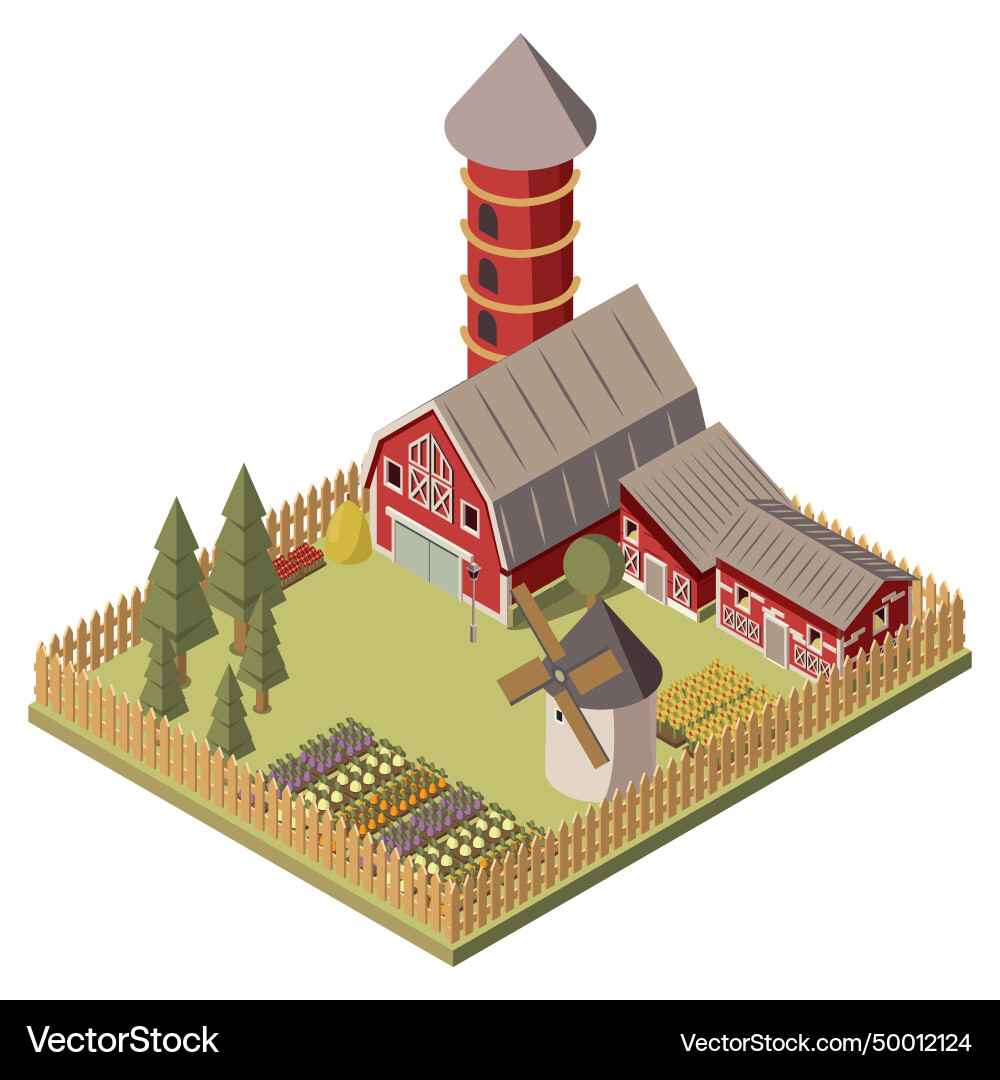 Farm isometric design Royalty Free Vector Image